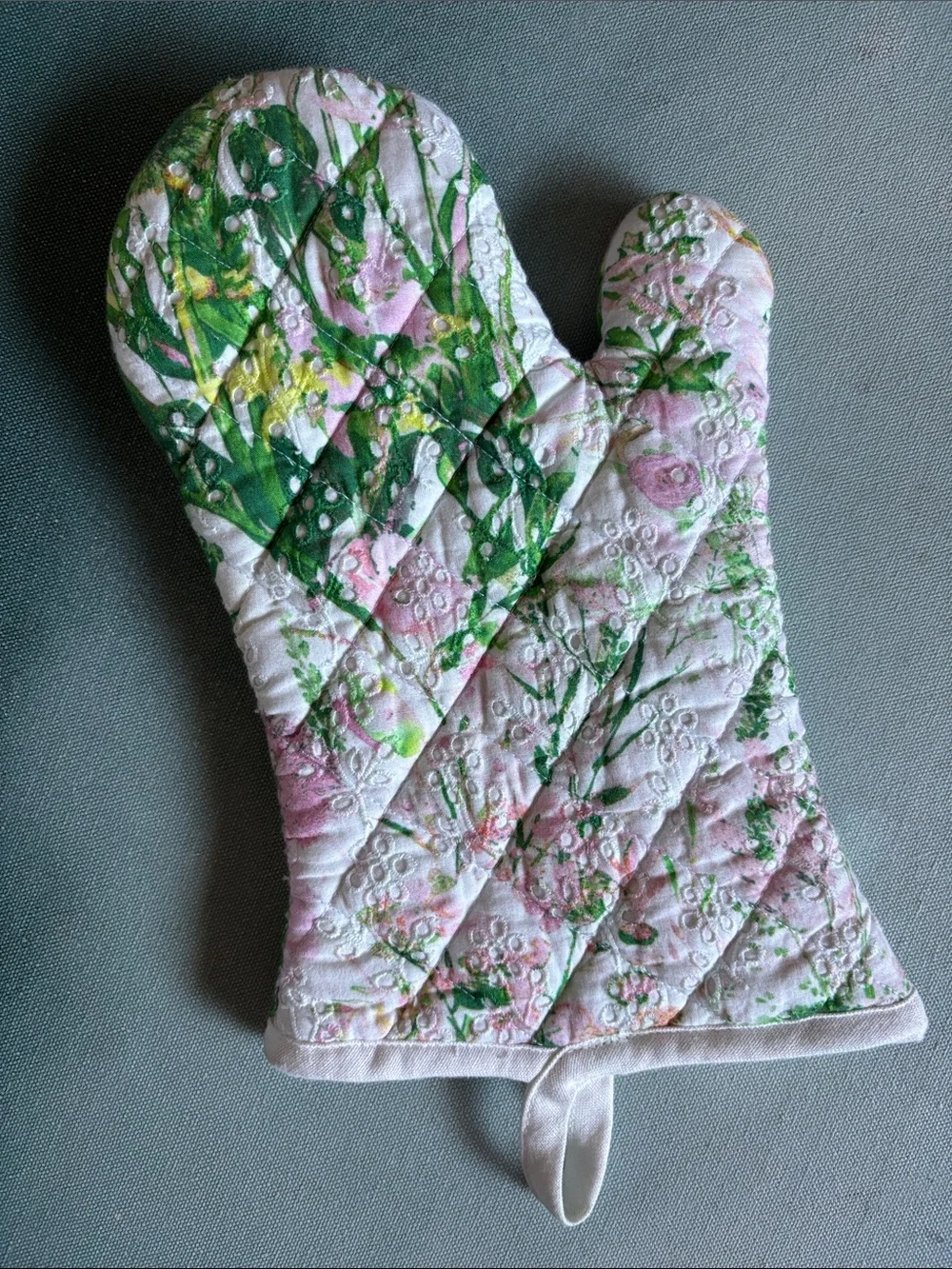 Sur La Table Floral Eyelet Oven Mitts